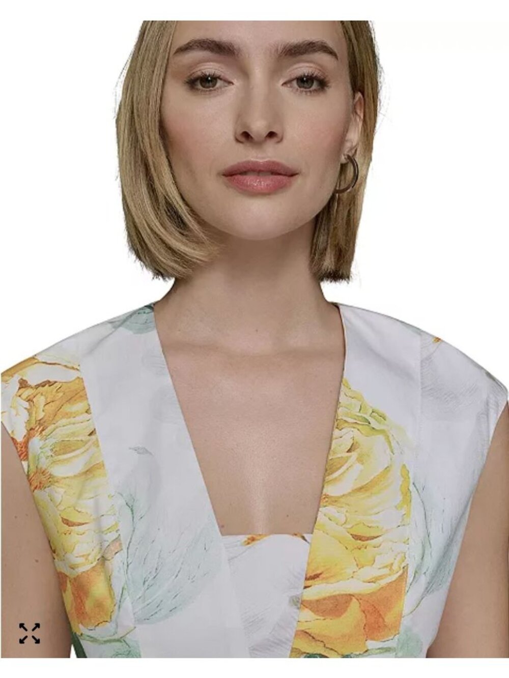 NWT Karl Lagerfeld Paris Petite Allover White Floral Midi Dress Size 6 P [jb] - Picture 4 of 9